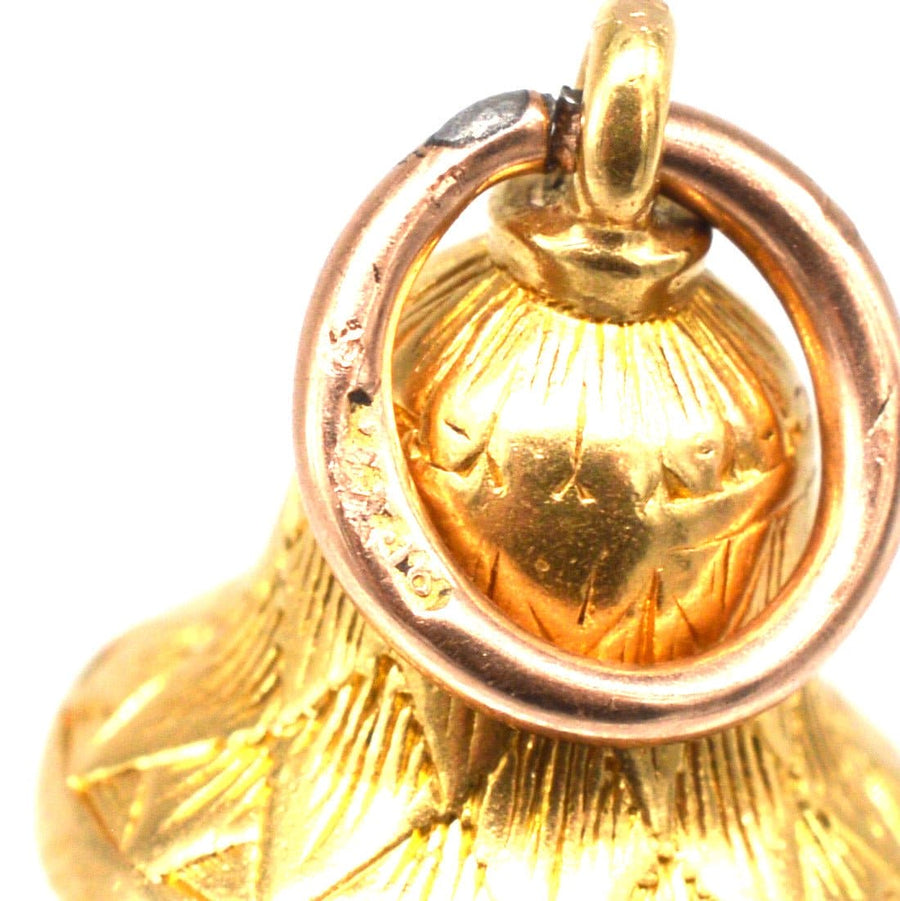 Victorian Gold Bell Charm / Pendant with Intaglio Seal | Parkin and Gerrish | Antique & Vintage Jewellery