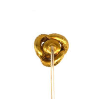 Victorian Large 15ct Gold Knot Tie Pin with a Sapphire, Diamond and a Ruby | Parkin and Gerrish (UK)