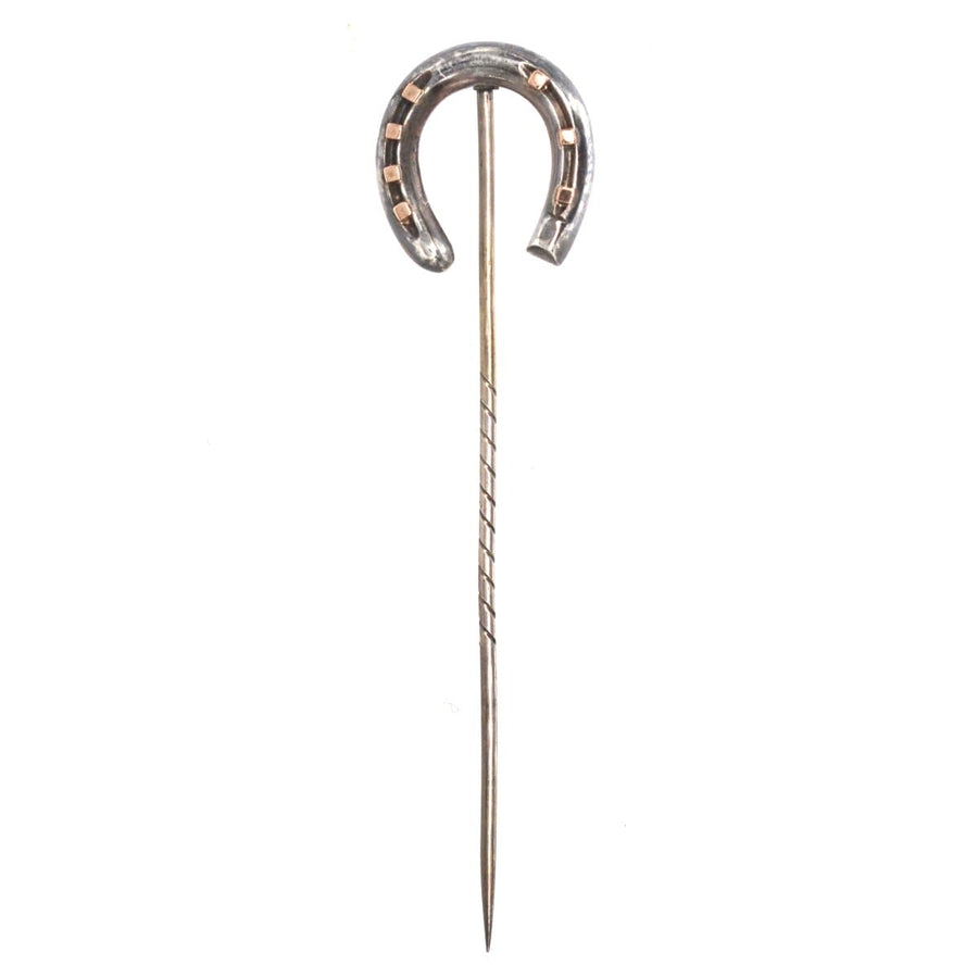 Victorian Large Silver Horseshoe Tie Pin | Parkin and Gerrish | Antique & Vintage Jewellery