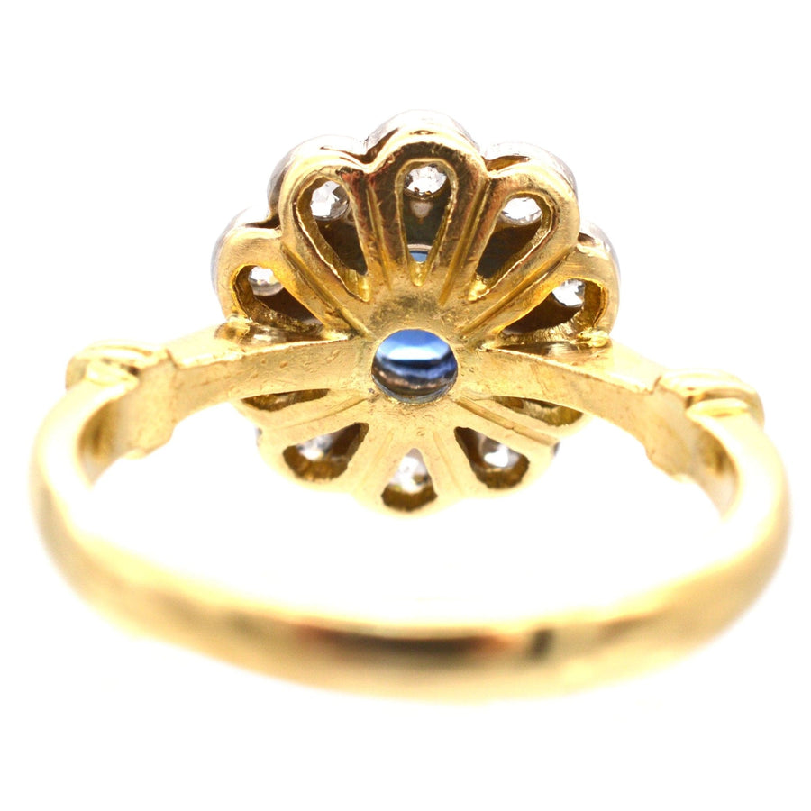 Vintage 18ct gold, Sapphire & Diamond Cluster Ring | Parkin and Gerrish | Antique & Vintage Jewellery
