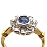 Vintage 18ct gold, Sapphire & Diamond Cluster Ring | Parkin and Gerrish (UK)