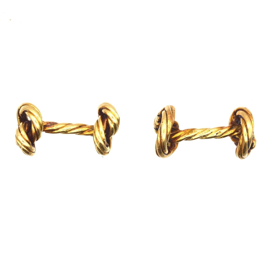 Vintage 1990s 18ct Gold Rope Knot Cufflinks | Parkin and Gerrish | Antique & Vintage Jewellery