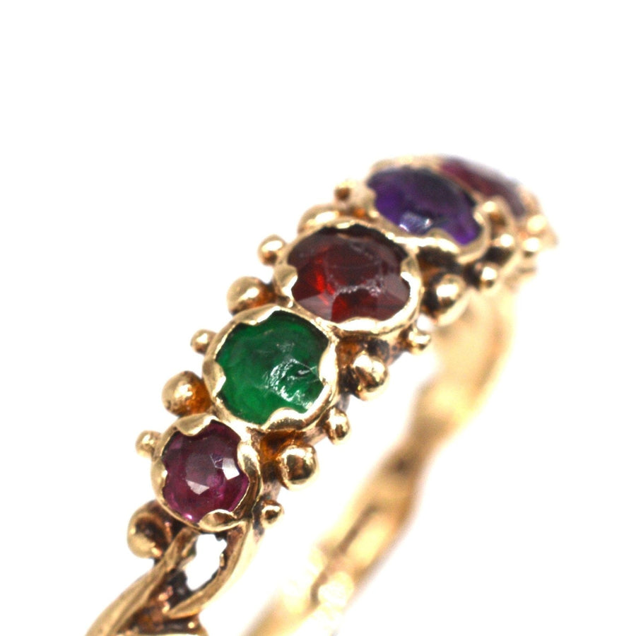 Vintage 9ct Gold Acrostic Ring Spelling Regard | Parkin and Gerrish | Antique & Vintage Jewellery