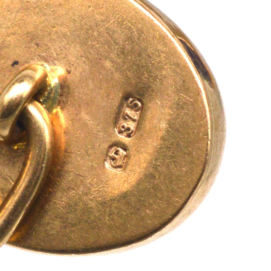 Vintage 9ct Gold Amethyst Oval Cufflinks | Parkin and Gerrish | Antique & Vintage Jewellery
