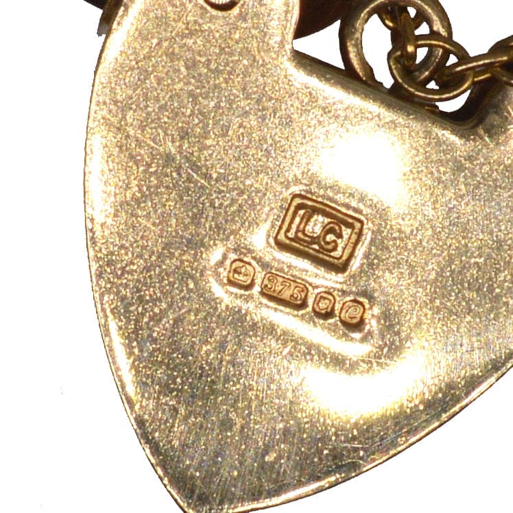 Vintage 9ct Gold Curb Bracelet with Heart Lock | Parkin and Gerrish | Antique & Vintage Jewellery