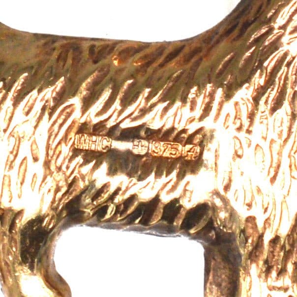 Vintage 9ct Gold Scottie Dog Charm Pendant (Scottish Terrier) | Parkin and Gerrish | Antique & Vintage Jewellery