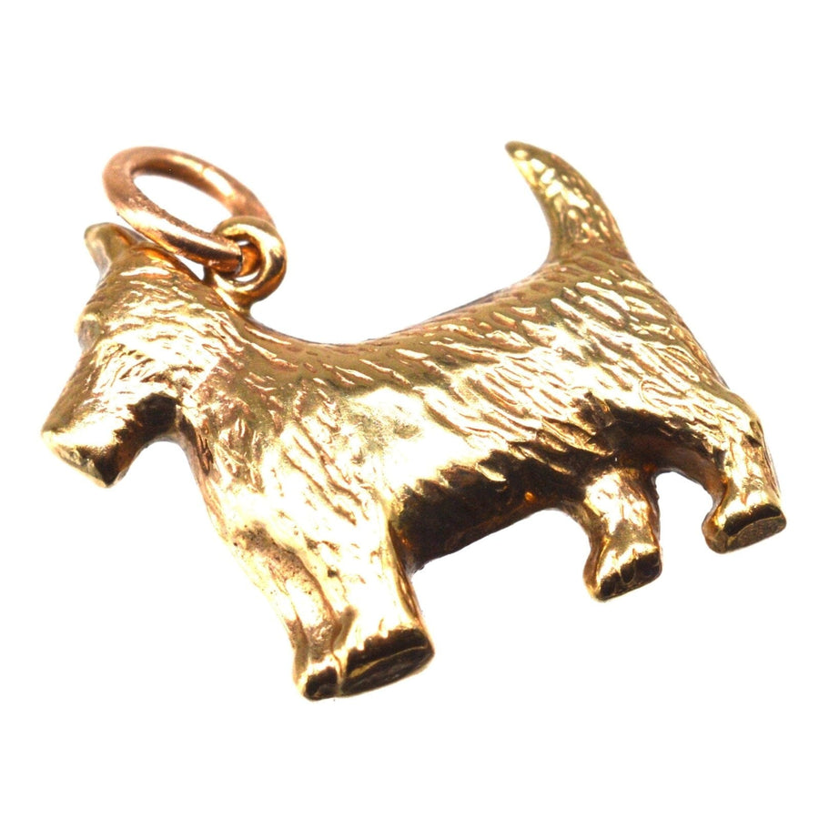 Vintage 9ct Gold Scottie Dog Charm Pendant (Scottish Terrier) | Parkin and Gerrish | Antique & Vintage Jewellery