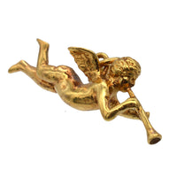 Vintage 9ct Gold Valentine Angel with Horn Pendant | Parkin and Gerrish (UK)