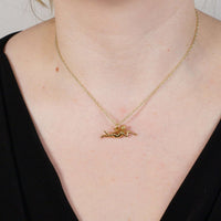 Vintage 9ct Gold Valentine Angel with Horn Pendant | Parkin and Gerrish (UK)