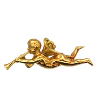 Vintage 9ct Gold Valentine Angel with Horn Pendant | Parkin and Gerrish (UK)
