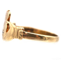 Vintage 9ct Irish Claddah Ring with Diamond | Parkin and Gerrish (UK)