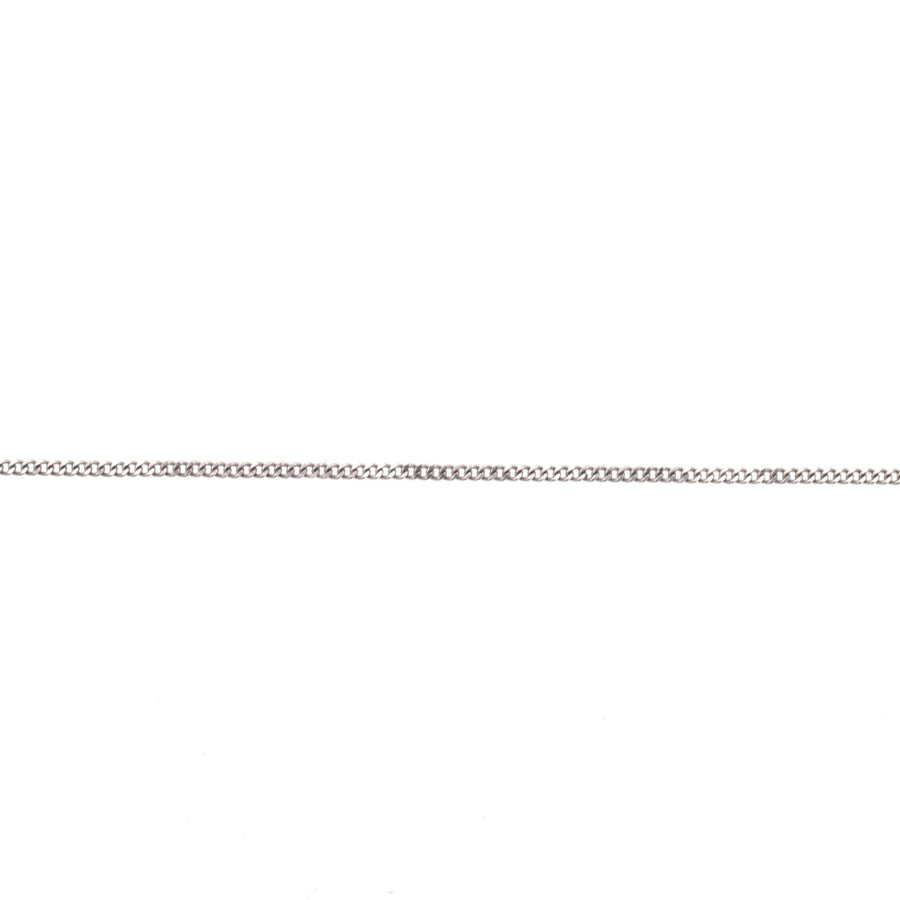 Vintage 9ct White Gold Flat Curb Chain 18"/45cm | Parkin and Gerrish | Antique & Vintage Jewellery