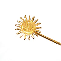 Vintage Gold Gilt Metal Face in Sun Tie Pin | Parkin and Gerrish (UK)