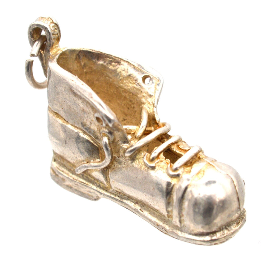 Vintage Silver Boot Pendant Charm | Parkin and Gerrish | Antique & Vintage Jewellery