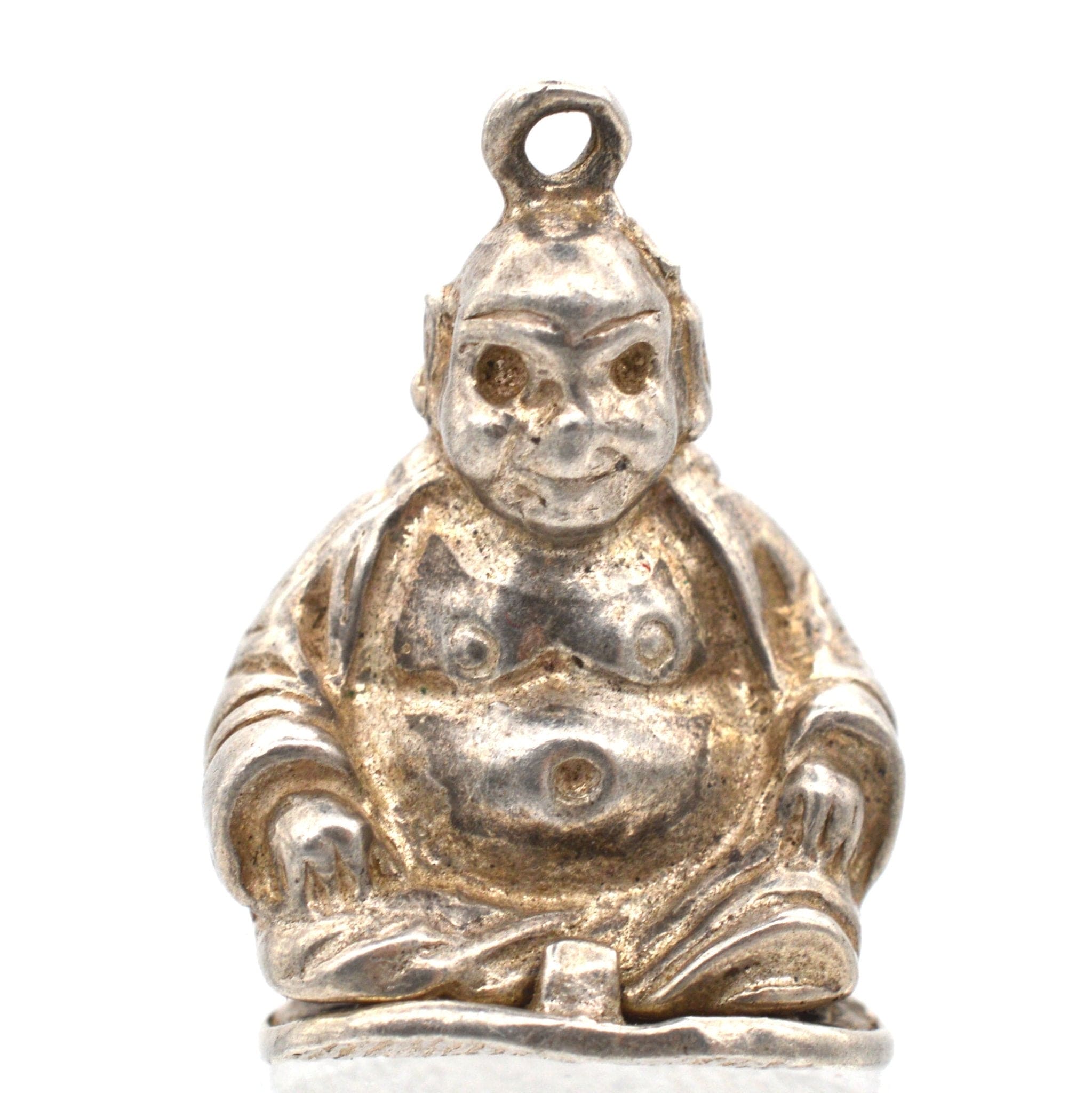 Silver buddha charm best sale