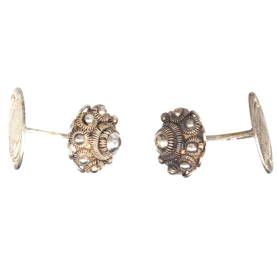 Vintage Silver Dutch Button Zeeuwse Knoop Cufflinks | Parkin and Gerrish | Antique & Vintage Jewellery