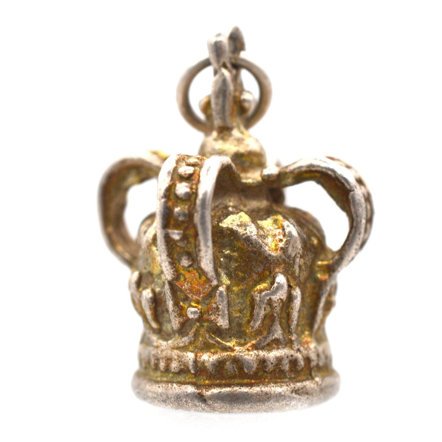 Vintage Silver Royal Coronation Crown Pendant Charm | Parkin and Gerrish | Antique & Vintage Jewellery