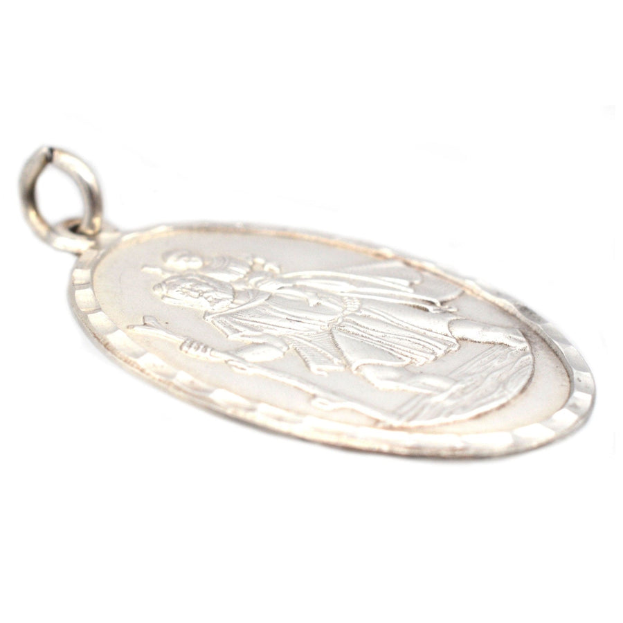 Vintage Silver Saint Christopher Oval Pendant | Parkin and Gerrish | Antique & Vintage Jewellery