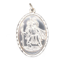 Vintage Silver Saint Christopher Oval Pendant | Parkin and Gerrish (UK)