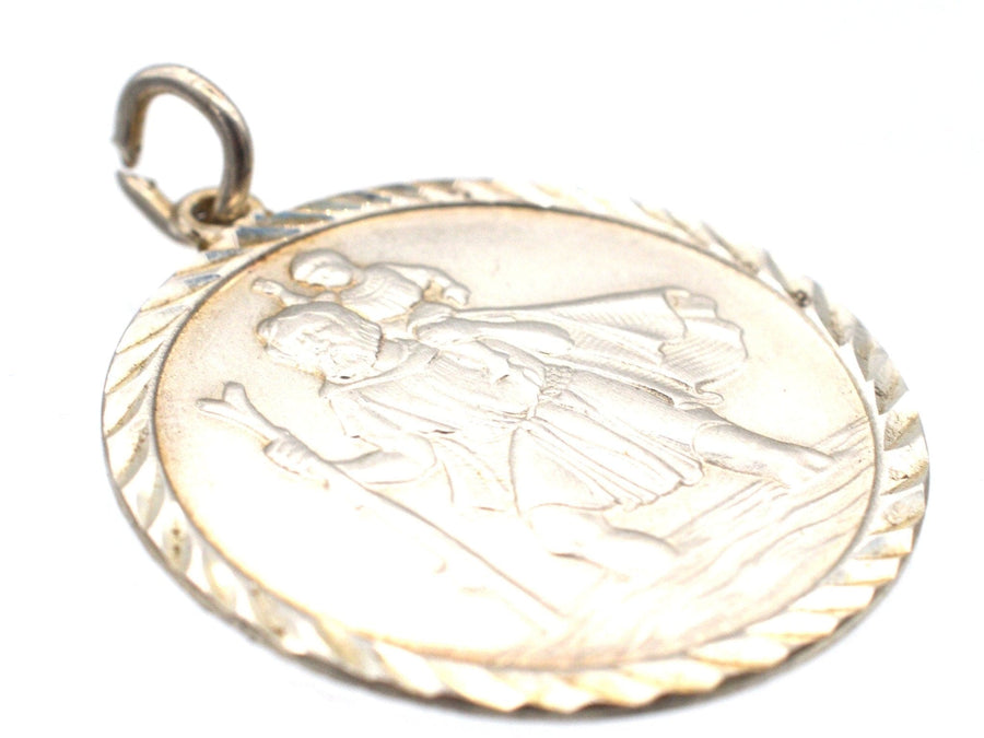 Vintage Silver Saint Christopher's Round Pendant | Parkin and Gerrish | Antique & Vintage Jewellery