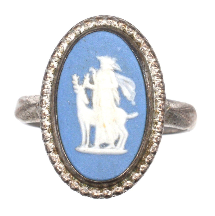 Vintage Silver Wedgwood Plaque Ring of Diana the Huntress | Parkin and Gerrish | Antique & Vintage Jewellery