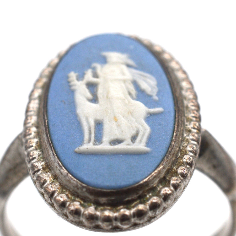 Vintage Silver Wedgwood Plaque Ring of Diana the Huntress | Parkin and Gerrish | Antique & Vintage Jewellery