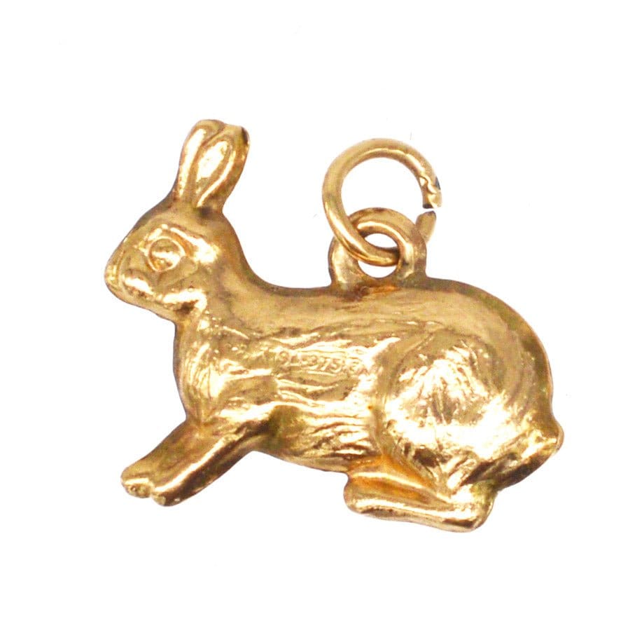 Vintage Slade & Kempton 9ct Gold Bunny Rabbit Charm Pendant | Parkin and Gerrish | Antique & Vintage Jewellery