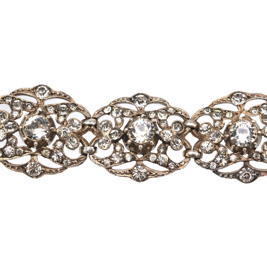 Wide Edwardian Silver Paste Bracelet | Parkin and Gerrish | Antique & Vintage Jewellery
